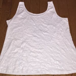 Lame Bryant white tank top